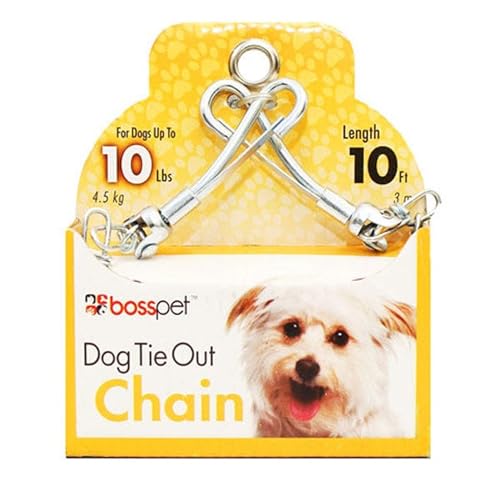 Boss Pet 10 Foot Small Dog Swivel Chain Tie Out by Boss Pet Products Durable Pet Supplies 53010