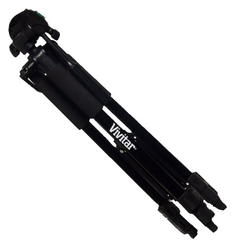 Vivitar Vivitar 57-Inch Tripod, Three Way Fluid Pan Head, Quick Release Mount, Supports up to 5 Pounds of Weight, VIV-VPT-2457, Black,standard - View 4 of 7