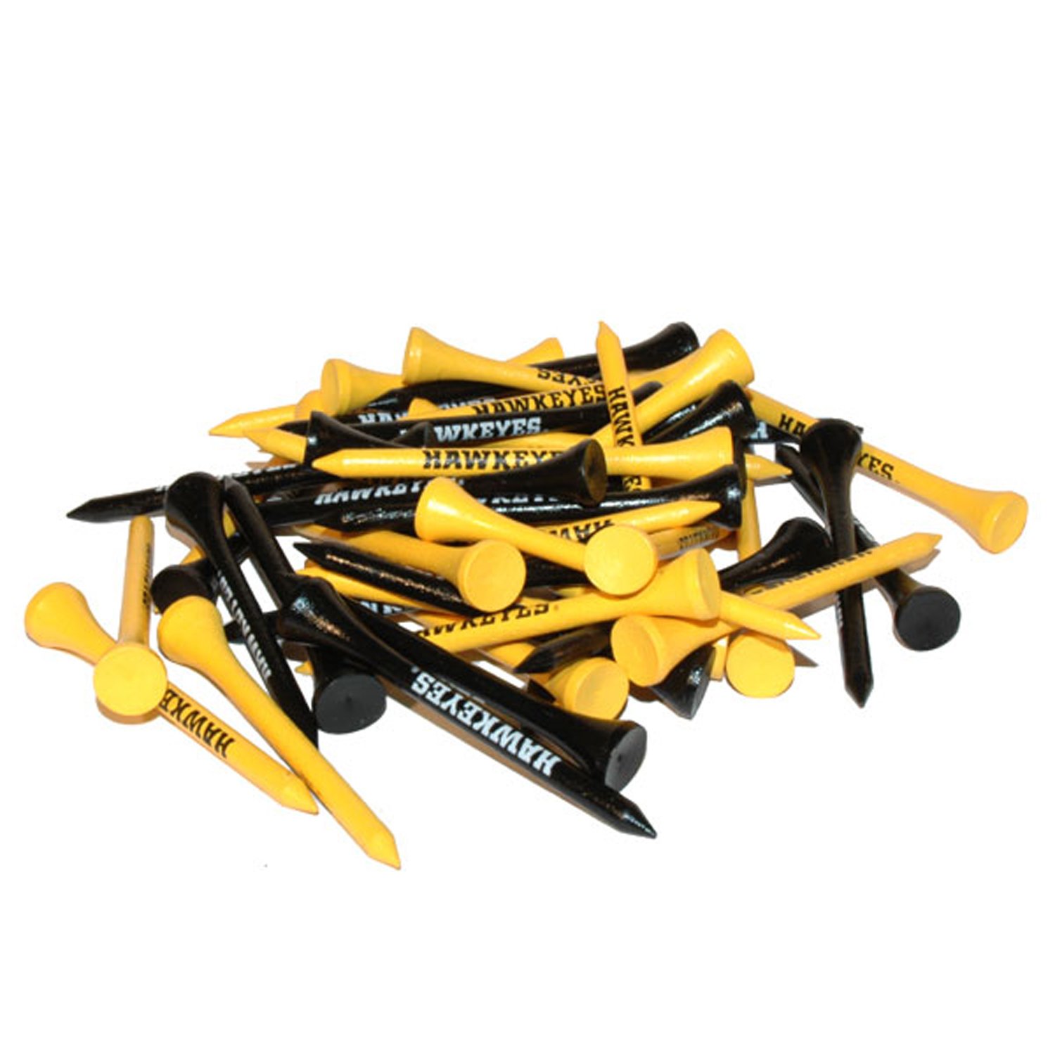 Team Golf Team Golf NCAA Iowa Hawkeyes 50 Pack of 2-3/4 Inch Regulation Golf Tees in Multi Team Colors