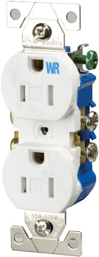 Eaton Buy EATON TWR270W 15-Amp Tamper-Resistant Duplex Receptacle - Weather-Resistant, 125V, 2-Pole, White