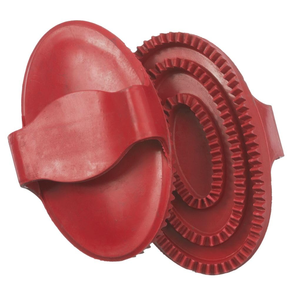 Tough 1 Tough 1 Large Rubber Curry Comb Red for Effective Grooming and Shedding Control