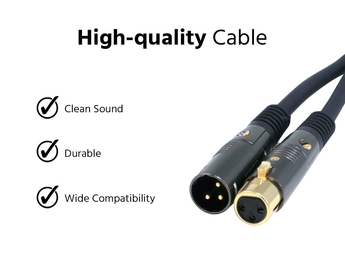 Monoprice 25 Feet XLR Male to Female Cable Black 16AWG Gold Plated Microphone Interconnect Stage Right Series - View 2 of 3