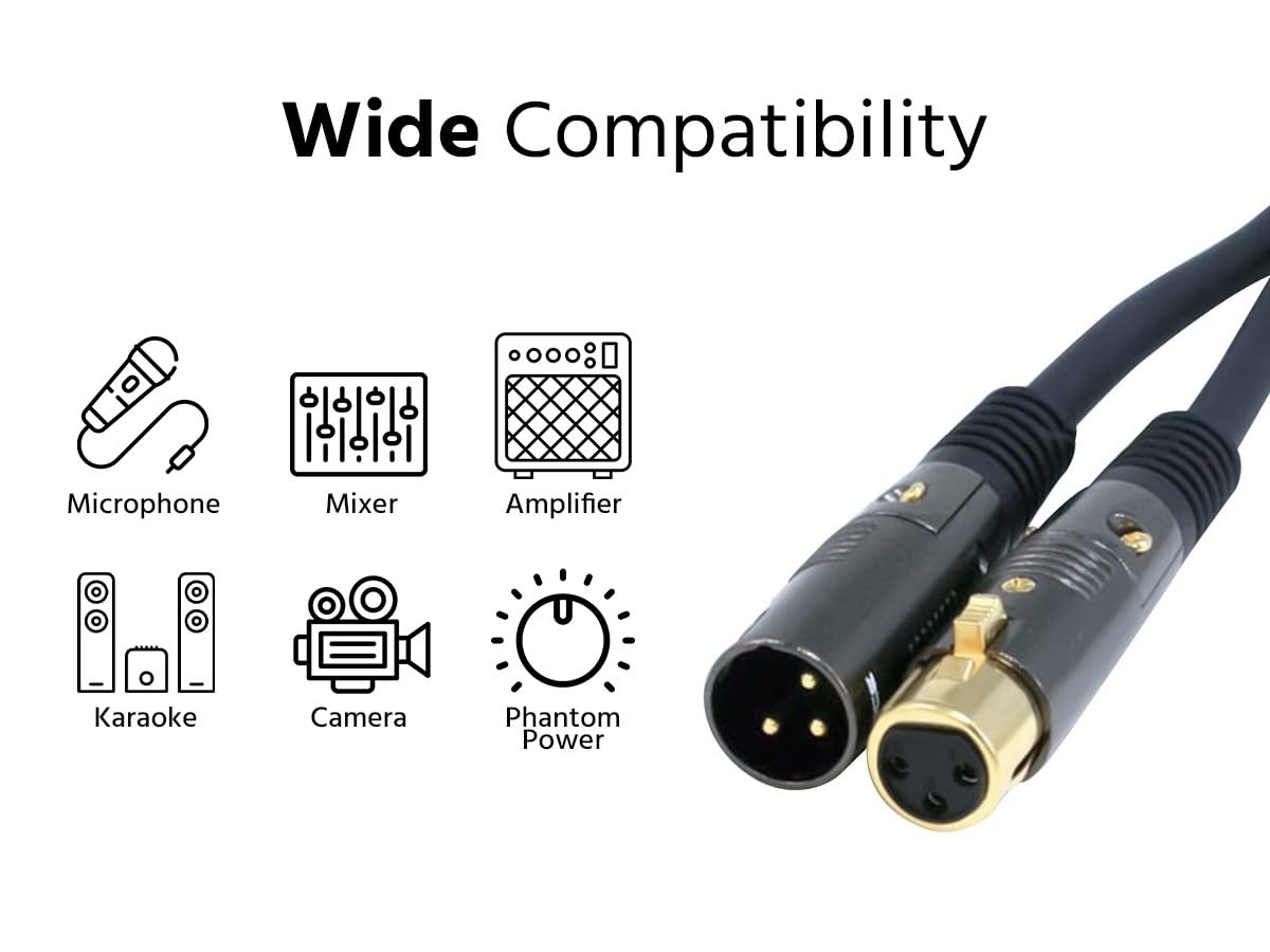 Monoprice 25 Feet XLR Male to Female Cable Black 16AWG Gold Plated Microphone Interconnect Stage Right Series - View 3 of 3
