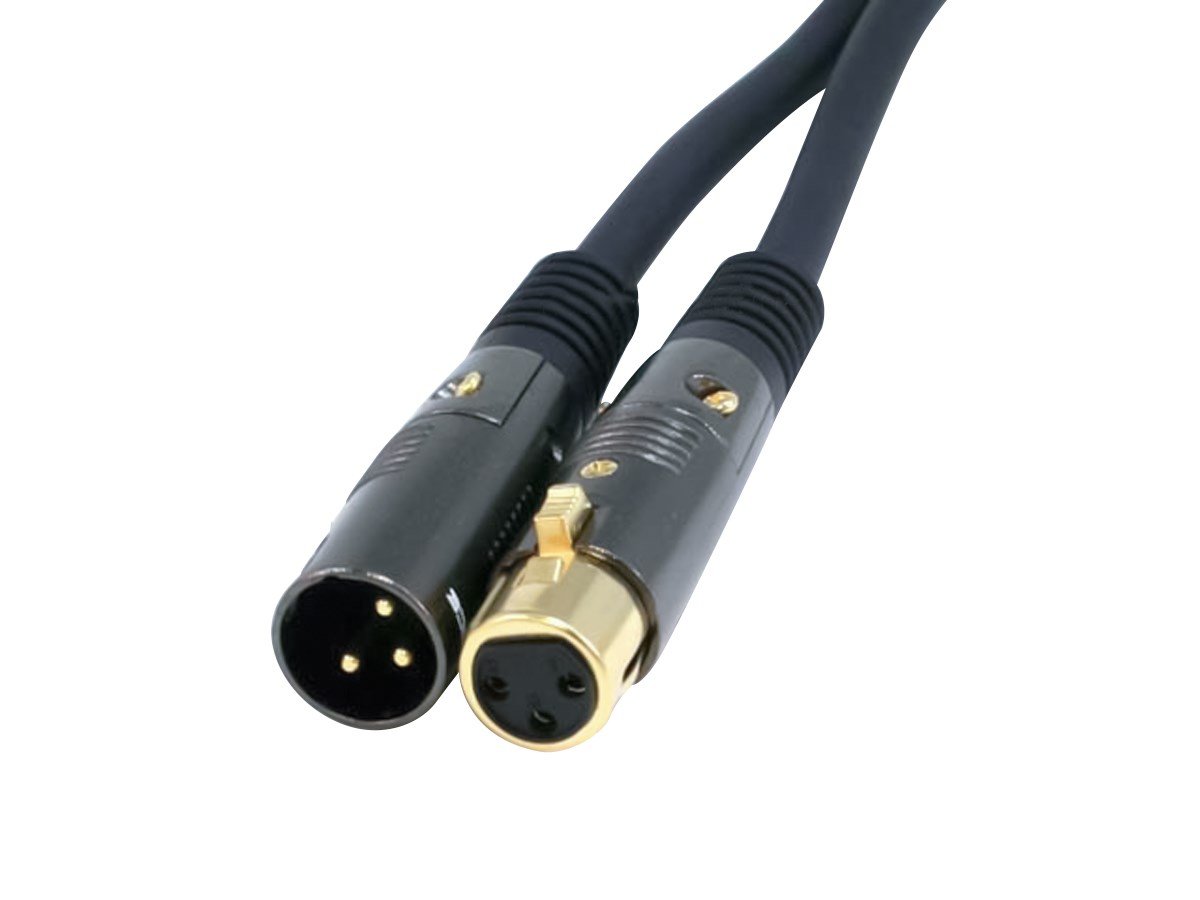 Monoprice 25 Feet XLR Male to Female Cable Black 16AWG Gold Plated Microphone Interconnect Stage Right Series