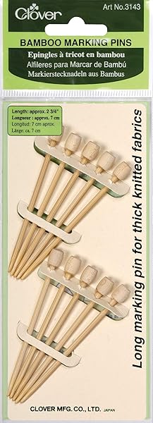 Clover Buy Clover Bamboo Marking Pins - 10 Pack, 2-3/4 Inch for Easy Crafting & Sewing