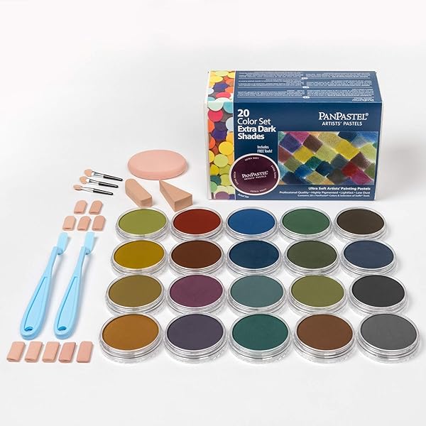 PanPastel PanPastel Extra Darks Set: 20 Vibrant Colors & Sofft Tools for Artists - View 4 of 8