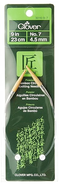 Clover Buy Takumi Bamboo Circular Knitting Needles - 9-Inch Size 7 (3016/9-07) for Smooth Knitting Experience - View 4 of 5