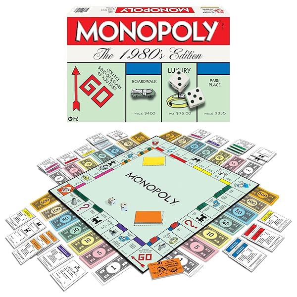 KToyoung Monopoly 1980's Edition: Classic Family Board Game with Original Artwork & Tokens for 2-8 Players, Ages 8+