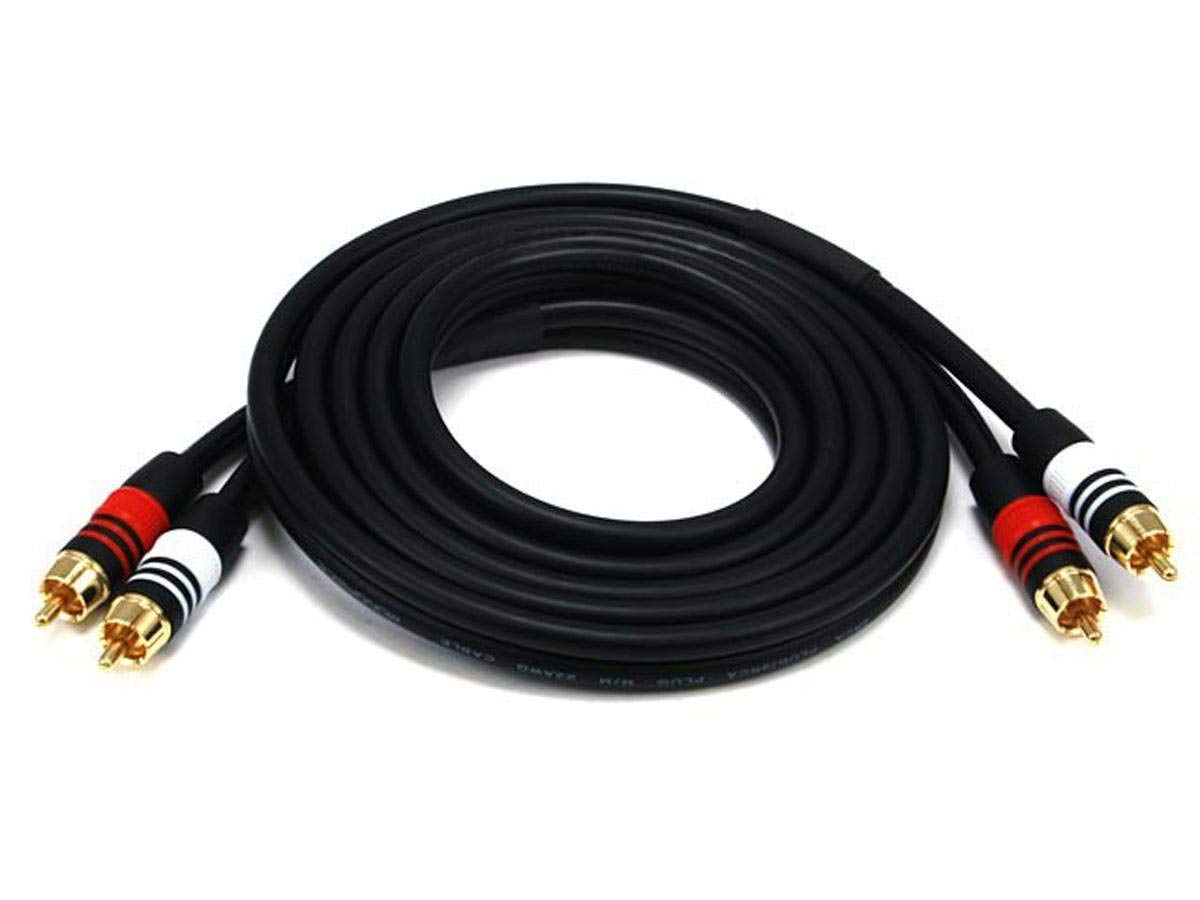 Monoprice Monoprice Premium RCA Cable 75 Feet Black Male to Male 2 RCA Plug 22AWG High Quality Audio Connection - View 9 of 9