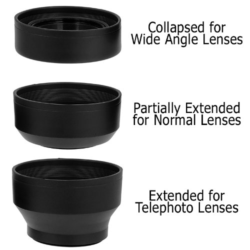 Fotodiox Fotodiox 3-Section Rubber Lens Hood & Sun Shade - 52mm for Superior Photography - View 4 of 8