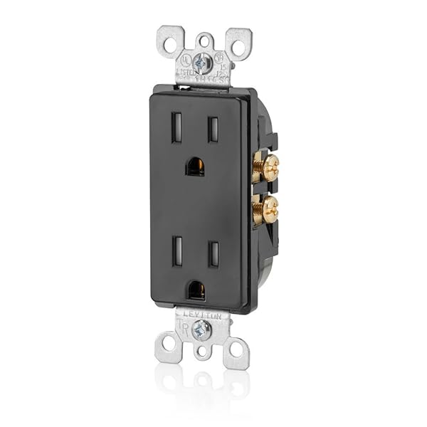 Leviton Leviton T5325 15 Amp Decora Tamper-Resistant Black Duplex Outlet - Safe & Stylish Electrical Solution