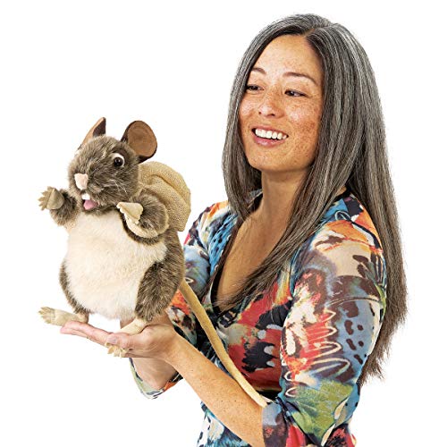 Folkmanis Folkmanis Pack Rat Hand Puppet in Brown and Beige for Creative Play and Imaginative Fun - View 4 of 5