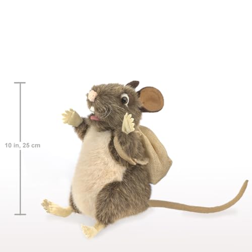 Folkmanis Folkmanis Pack Rat Hand Puppet in Brown and Beige for Creative Play and Imaginative Fun - View 5 of 5