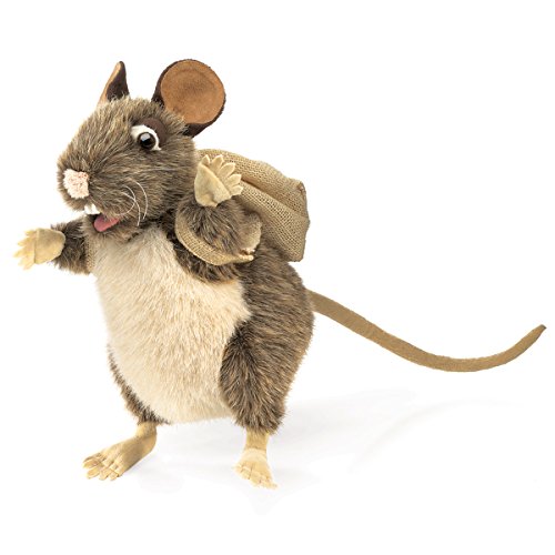 Folkmanis Folkmanis Pack Rat Hand Puppet in Brown and Beige for Creative Play and Imaginative Fun