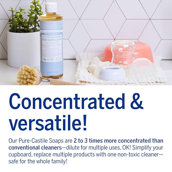 Dr. Bronner's Dr. Bronner's Baby Unscented Pure-Castile Soap 16oz 2-Pack - Organic, 18-in-1 Uses for Sensitive Skin & Babies - View 6 of 8
