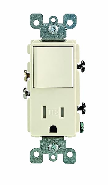 Leviton Leviton T5625-A Decora Combo Switch & Tamper-Resistant Receptacle in Almond - Buy Now!