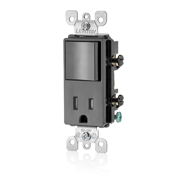 Leviton Leviton T5625-E Decora Combo Switch & Tamper-Resistant Receptacle in Black - Buy Now!