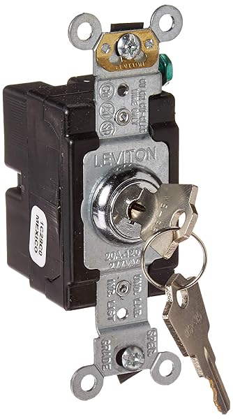 Leviton Leviton 1221-2KL Key Locking 20 Amp AC Quiet Switch - Heavy Duty, Self Grounding, Chrome Finish