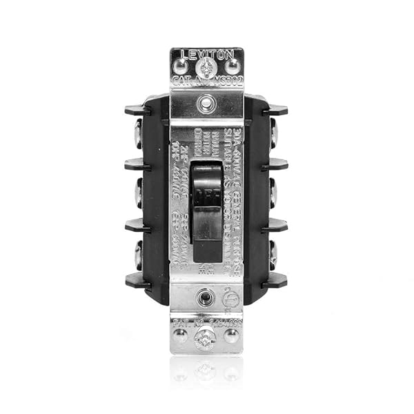 Leviton Leviton MS303-DS 30 Amp Motor Starter: Industrial Grade 3-Phase AC Disconnect, Non-Grounding, 600 Volt Toggle Switch