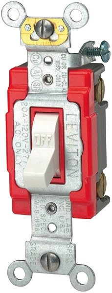 Leviton Leviton 1221-2W 20-Amp Toggle Switch: Heavy Duty, Self-Grounding, Quiet AC Control for 120/277V