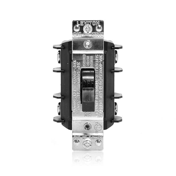 Leviton MS302-DS 30 Amp Manual Motor Controller - 600V, 2-Pole AC Disconnect Switch