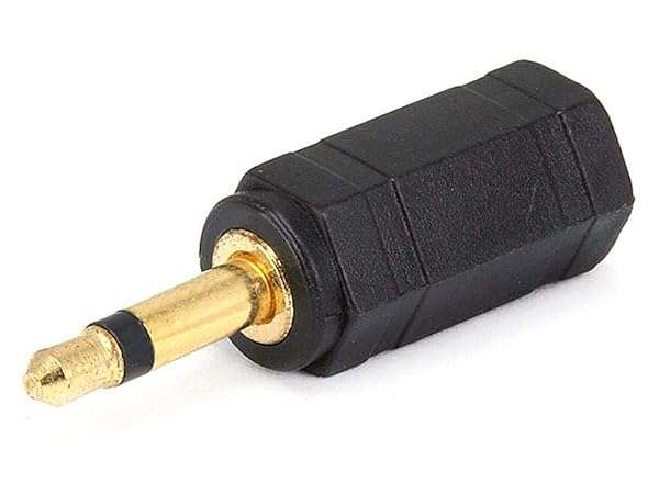 Monoprice 3.5mm TS Mono to TRS Stereo Adapter - Gold Plated, Black | High-Quality Audio Connection