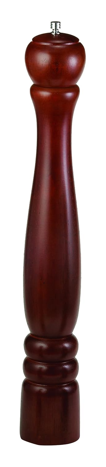 Tablecraft TableCraft PM1918 18 Inch Wood Pepper Mill Rubberwood with Steel Mechanism Perfect for Restaurants and Catering Events