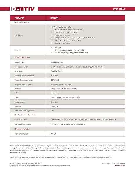 IDENTIV Buy Identiv SCR3310v2.0 USB Smart Card Reader - Fast, Secure & Reliable Access - View 7 of 7
