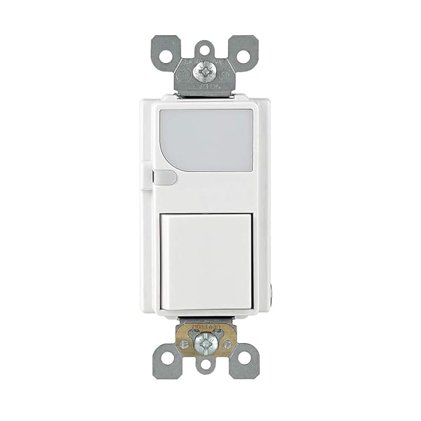 Leviton 6526-W 15A Decora Switch with LED Guide Light - White | Easy Installation & Energy Efficient