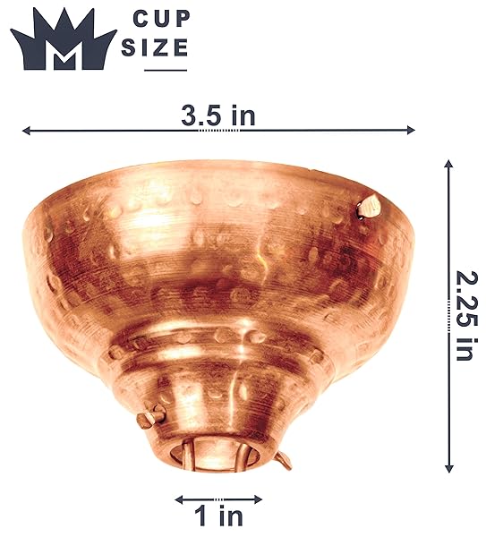 Monarch Rain Chains Monarch Eastern Hammered Cup Rain Chain - 8.5ft Pure Copper Downspout Replacement for Gutters - View 5 of 7