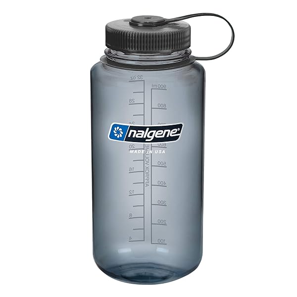 Nalgene Buy Nalgene BPA Free Tritan 32 Oz Wide Mouth Water Bottle - Gray with Black Lid