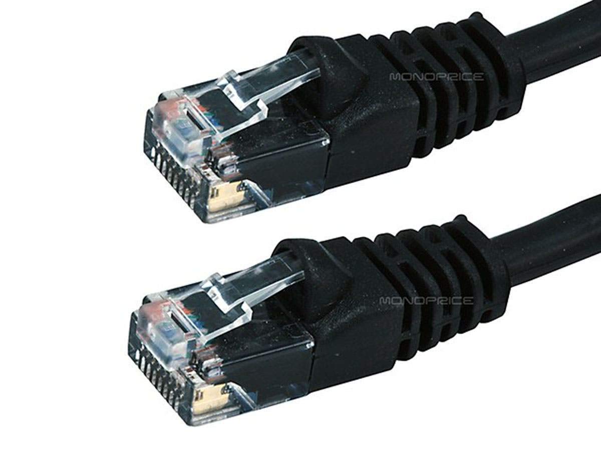 Monoprice Monoprice 103419 Cat6 Ethernet Patch Cable 2ft Black High Speed Network Internet Cord RJ45 Stranded 550Mhz UTP Pure Copper 24AWG - View 2 of 6