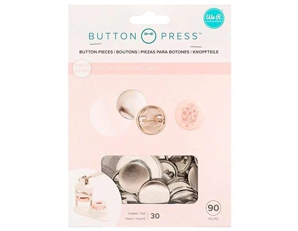 We R Memory Keepers Create Custom Buttons with We R Memory Keepers Button Press Refill - 30 Pack of 25mm Small Homemade Buttons