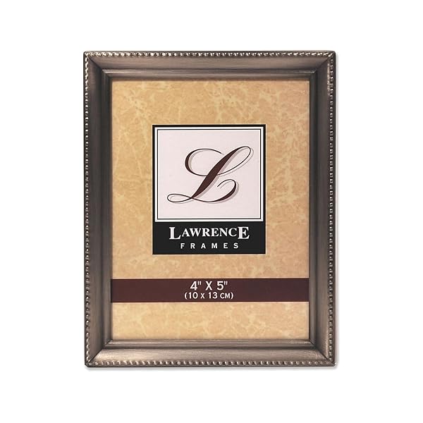 Lawrence Frames Antique Pewter 4x5 Picture Frame with Bead Border Design - Elegant Home Decor (11545)