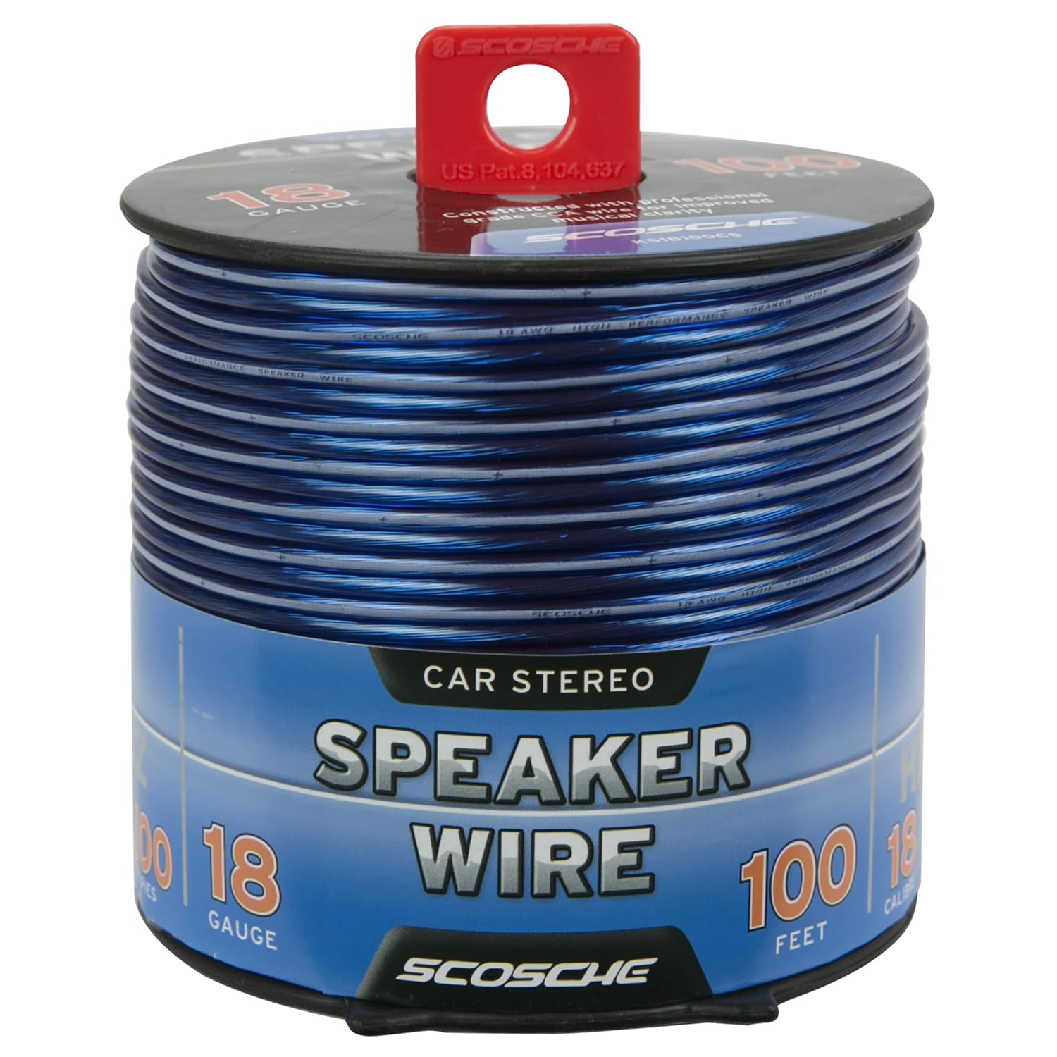Scosche Scosche KS18100CS 18 Gauge CCA Car Stereo Speaker Wire - 100ft Copper Clad Aluminium Audio Cable for Automotive Sound Systems
