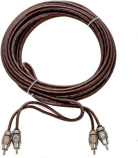 Alphasonik 15ft Premium RCA Audio Cable - Hyper-Flex, X-Radial Twist, Element Certified for Versatile Use