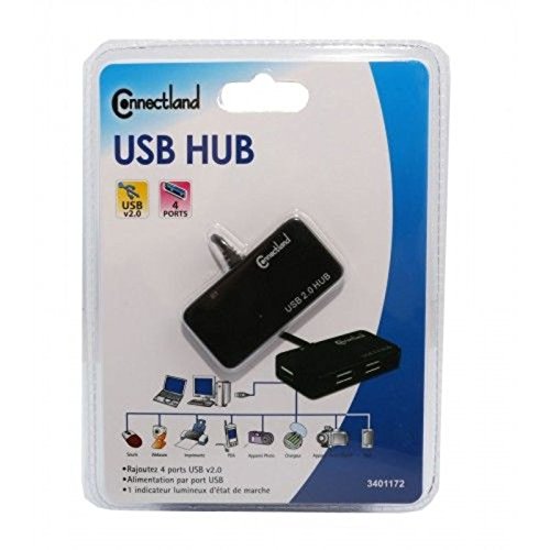 Connectland Connectland CL-HUB20033 Ultra Slim USB 2.0 4-Port Hub for Desktop & Laptop - Fast Data Transfer, Sleek Black Design - View 9 of 11