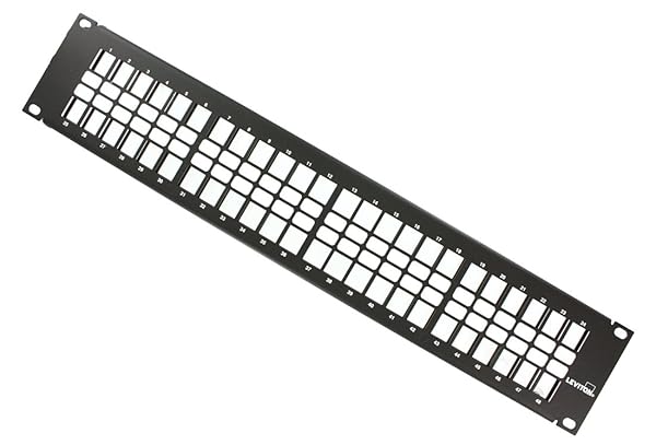 Leviton Leviton 49255-H48 QuickPort 48-Port Flat Panel with Cable Management - Black, 2RU