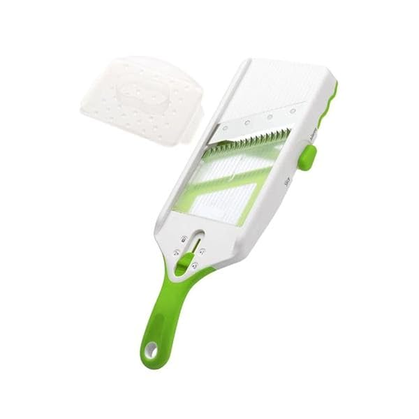 Progressive Prepworks by Progressive Adjust-A-Slice & Julienne Mandoline - Versatile Kitchen Tool in White & Green