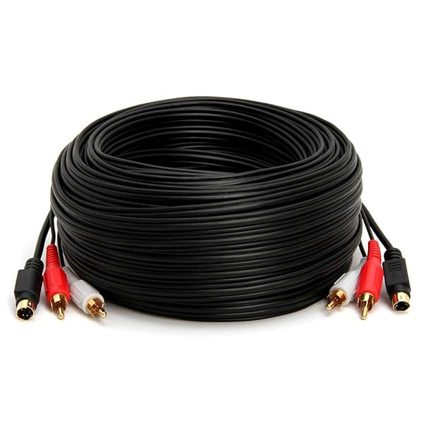 Cmple Cmple 75ft S-Video & RCA Audio Cables Combo - Gold Plated 4 Pin Male Cord for Superior Quality - View 4 of 6