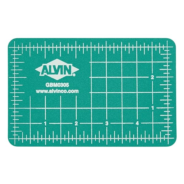 ALVIN "ALVIN GBM Self-Healing Cutting Mat 3.5x5" - Double-Sided Green/Black, 5-Layer Gridded Surface for Crafts & Sewing" - View 3 of 11