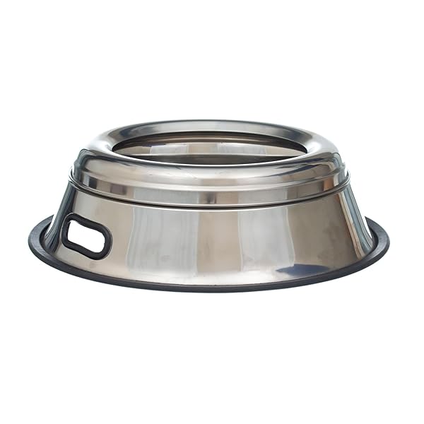 Indipets Indipets Stainless Steel Spill Proof Dog Bowl 64oz with Removable Cover and Easy Grip Handle for Mess Free Feeding