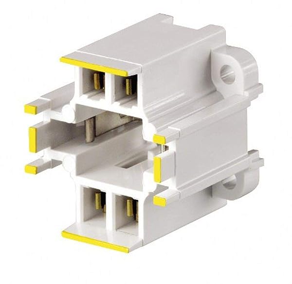Leviton Leviton 26725-414 GX24q-4 Base 42W 4-Pin Compact Fluorescent Lampholder - Vertical, Quick-Connect, Yellow Color Code