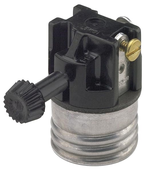 Leviton Leviton 7090-M Medium Base Lampholder: 2-Circuit, Removable Knob for 3-Way Filament Lamps