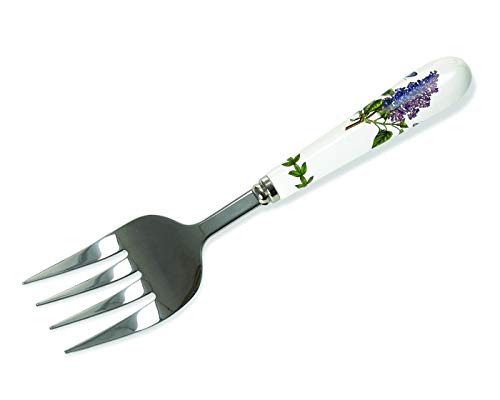 Portmeirion "Portmeirion Botanic Garden 9" Serving Fork - Lilac Motif, Fine Porcelain & Stainless Steel, Chip Resistant - Perfect for Meat & Veg"