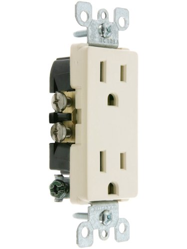 Leviton Leviton 5325-T Decora Duplex Receptacle: 15 Amp, 125 Volt, Grounding, Light Almond - Residential Grade Outlet - View 2 of 2