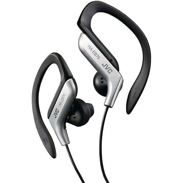 JVC JVC HA-EB75S Clip Style Headphones: Lightweight, Splash-Proof, Powerful Sound & Bass Boost in Black/Silver - View 2 of 3