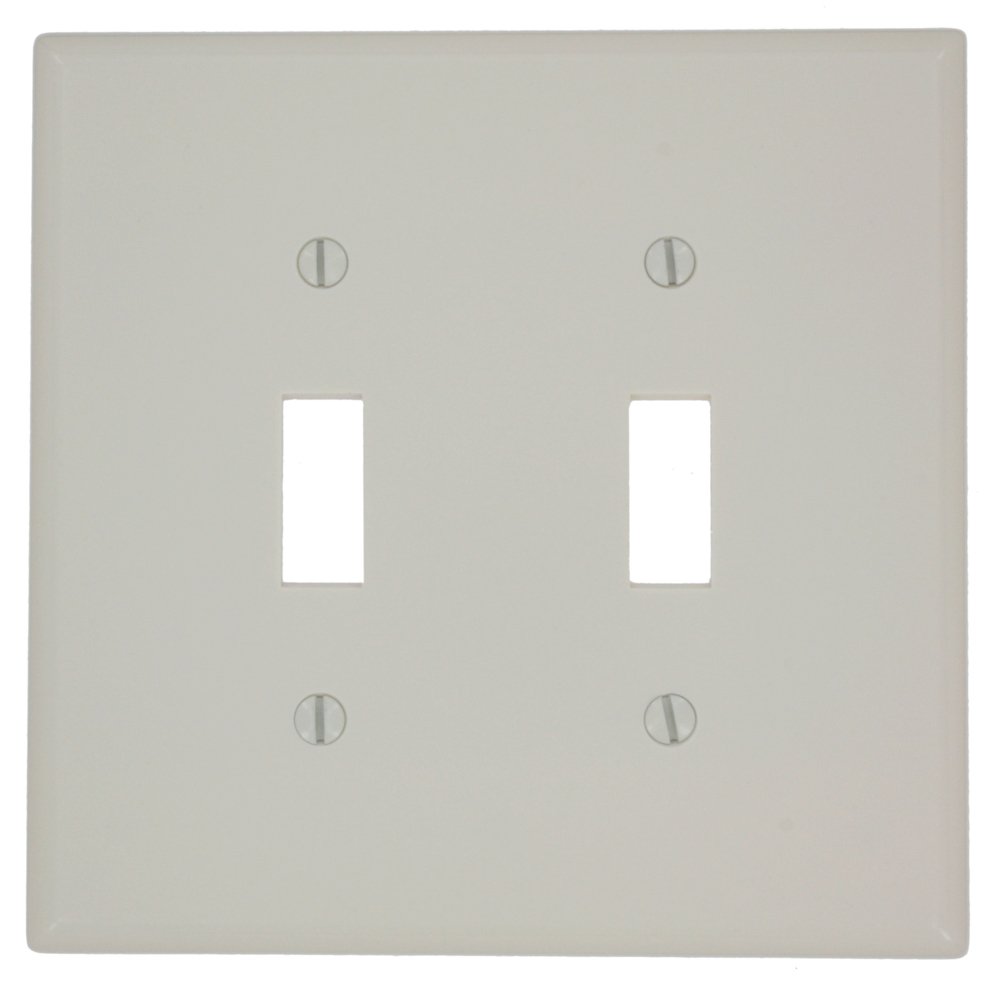 Leviton Leviton 80509-T Midway 2-Gang Toggle Switch Wallplate in Light Almond - Durable & Stylish