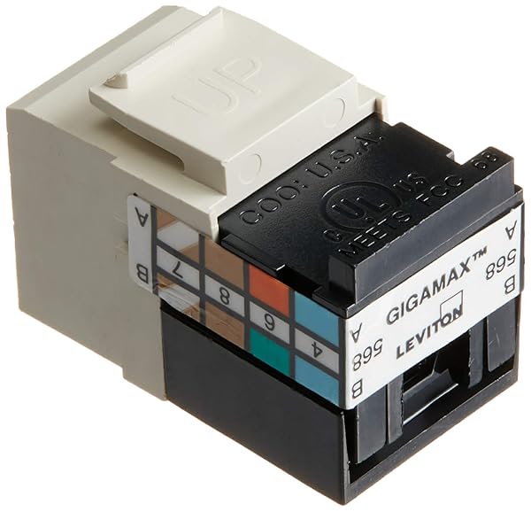 Leviton Leviton 5G108-BT5 GigaMax 5E QuickPort Connector, Cat 5E, Light Almond - 25-Pack for Fast Networking - View 4 of 7