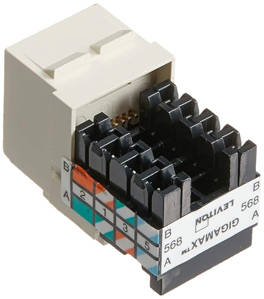 Leviton Leviton 5G108-BT5 GigaMax 5E QuickPort Connector, Cat 5E, Light Almond - 25-Pack for Fast Networking - View 5 of 7